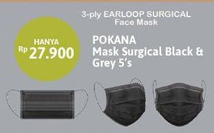 Promo Harga POKANA Face Mask Surgical Black, Surgical Grey 5 pcs - Alfamidi