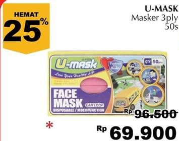 Promo Harga FIT-U-MASK Masker 50 pcs - Giant