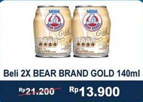Promo Harga BEAR BRAND Susu Steril Gold per 2 kaleng 140 ml - Indomaret