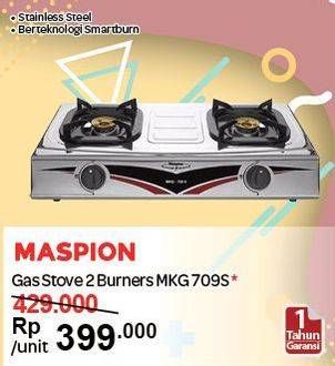 Promo Harga MASPION MKG 709C | Gas Stove with LPG Double Burner  - Carrefour