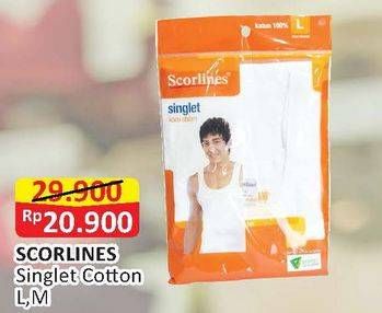 Promo Harga SCORLINES Singlet Cotton L, M  - Alfamart