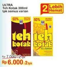 Promo Harga ULTRA Teh Kotak All Variants per 2 box 300 ml - Indomaret