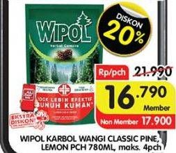Promo Harga Wipol Karbol Wangi Lemon, Cemara 780 ml - Superindo