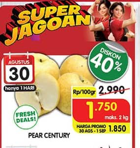 Promo Harga Pear Century per 100 gr - Superindo