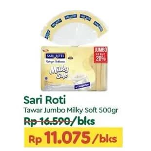 Promo Harga Sari Roti Roti Tawar Milky Soft 500 gr - TIP TOP