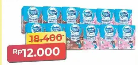 Promo Harga Frisian Flag Susu Cair UHT Nutribrain Cokelat, Strawberry per 6 tpk 115 ml - Alfamart