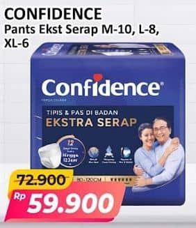 Promo Harga Confidence Adult Pants Slim & Fit Extra Absorb M10, L8, XL6 6 pcs - Alfamart