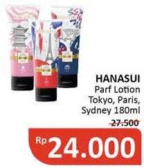 Promo Harga HANASUI Body Lotion Parfume Paris, Sydney, Tokyo 180 ml - Alfamidi