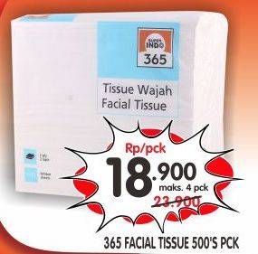 Promo Harga 365 Facial Tissue 500 sheet - Superindo