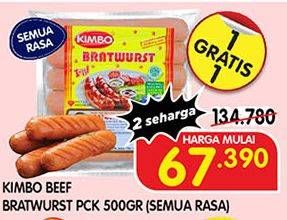 Promo Harga KIMBO Bratwurst All Variants 6 pcs - Superindo