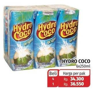 Promo Harga HYDRO COCO Minuman Kelapa Original per 6 pcs 250 ml - Lotte Grosir