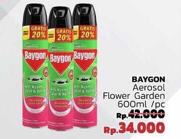 Promo Harga BAYGON Insektisida Spray Flower Garden 600 ml - LotteMart