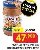 Promo Harga MORIN Jam Peanut Butter, Peanut Butter Chunky 300 gr - Superindo
