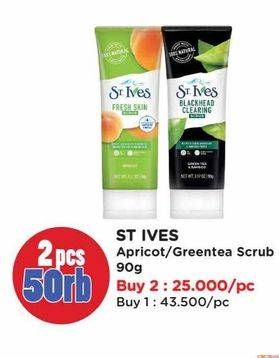 Promo Harga St Ives Facial Scrub Fresh Skin Apricot, Green Tea 90 gr - Watsons