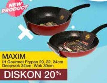 Promo Harga Maxim IH Gourment Frypan 20,22, 24 cm Deepwok 24cm, Wok 30cm  - Yogya