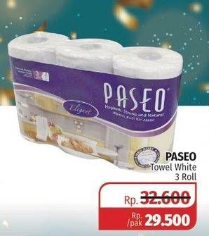 Promo Harga PASEO Kitchen Towel White 3 roll - Lotte Grosir