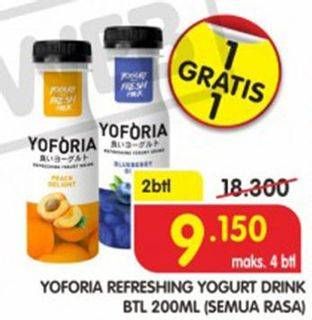 Promo Harga YOFORIA Yoghurt All Variants per 2 botol 200 ml - Superindo