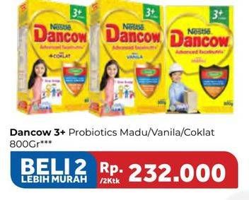 Promo Harga DANCOW Advanced Excelnutri 3 Madu, Vanila, Coklat per 2 box 800 gr - Carrefour