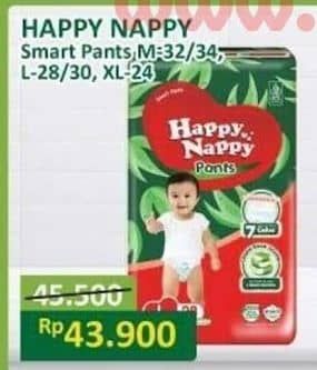 Promo Harga Happy Nappy Smart Pantz Diaper M32, M34, L28, L30, XL24 24 pcs - Alfamart