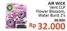 Promo Harga AIR WICK Car Freshener Vent Clip Flower Blossom, Vent Clip Water Burst 2 pcs - Alfamidi