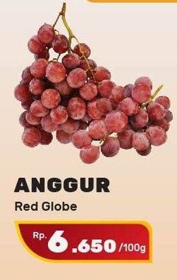 Promo Harga Anggur Red Globe per 100 gr - Yogya