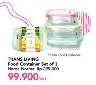 Promo Harga TRANSLIVING Food Container per 3 pcs - Carrefour