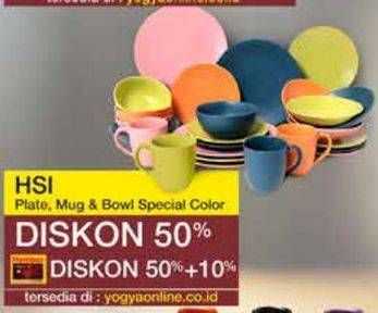 Promo Harga HSI Plate, Mug & Bowl Special Color  - Yogya