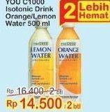 Promo Harga YOU C1000 Isotonic Drink Orange Water, Lemon Water 500 ml - Indomaret