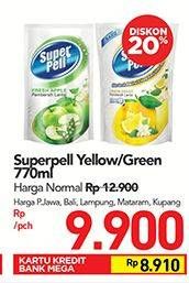 Promo Harga SUPER PELL Pembersih Lantai Lemon, Green 770 ml - Carrefour