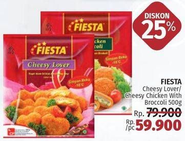 Promo Harga FIESTA Naget Cheesy Chicken With Broccoli, Cheesy Lover 500 gr - LotteMart