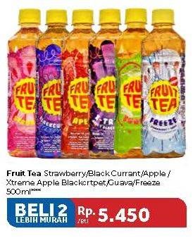 Promo Harga SOSRO Fruit Tea Strawberry, Blackcurrant, Apple, X-Treme, Guava, Freeze per 2 botol 500 ml - Carrefour