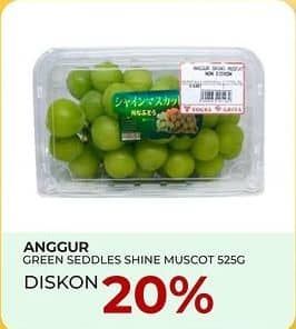 Promo Harga Anggur Shine Muscat Green Seedless 525 gr - Yogya