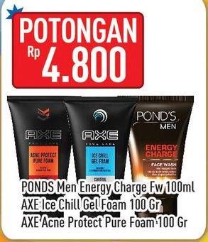 Promo Harga POND'S MEN Facial Wash/AXE Face Wash  - Hypermart