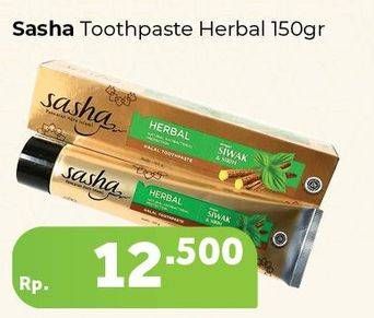 Promo Harga SASHA Toothpaste Herbal 150 gr - Carrefour