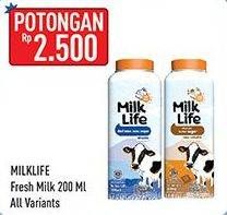 Promo Harga MILK LIFE Fresh Milk All Variants 200 ml - Hypermart
