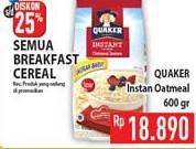 Promo Harga Quaker Oatmeal Original 600 gr - Hypermart