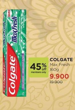 Promo Harga COLGATE Toothpaste Max Fresh 160 gr - Watsons