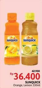 Promo Harga Sunquick Minuman Sari Buah Lemon, Orange 330 ml - Alfamidi