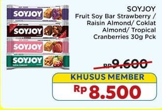 Promo Harga Soyjoy Fruit Bar Almond Chocolate, Raisin Almond, Strawberry, Tropical Cranberries 30 gr - Indomaret