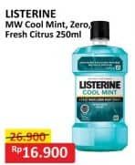 Promo Harga Listerine Mouthwash Antiseptic Cool Mint, Zero, Fresh Citrus 250 ml - Alfamart