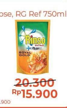 Promo Harga RINSO Liquid Detergent + Molto Royal Gold 750 ml - Alfamart