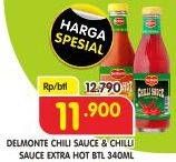 Promo Harga DEL MONTE Sauce Chilli, Extra Hot Chilli 340 ml - Superindo