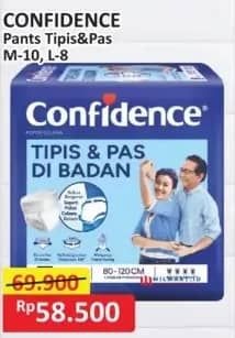 Promo Harga Confidence Adult Pants Tipis & Pas Di Badan M10, L8 8 pcs - Alfamart