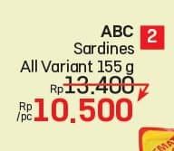 Promo Harga ABC Sardines All Variants 155 gr - LotteMart