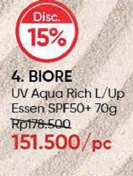 Promo Harga BIORE UV Aqua Rich Light Up Essence SPF50++ 70 gr - Guardian