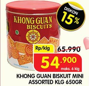 Promo Harga Khong Guan Assorted Biscuit Red Mini 650 gr - Superindo