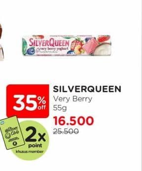 Promo Harga Silver Queen Chocolate Very Berry Yoghurt 58 gr - Watsons