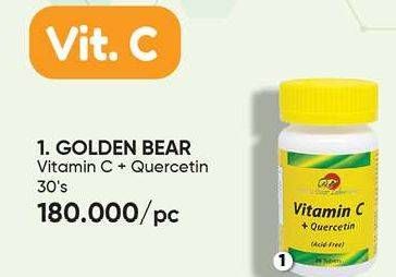 Promo Harga GOLDEN BEAR Vitamin C + Quercetin 30 pcs - Guardian