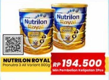 Promo Harga Nutrilon Royal 3 Susu Pertumbuhan All Variants 800 gr - Yogya