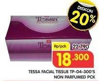 Promo Harga TESSA Facial Tissue Tp04, Non Parfumed 300 pcs - Superindo